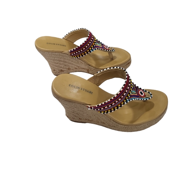 EUC Colin Stuart boho Bohemian Beaded Wedge Espedrilles 7-7.5 - Picture 6 of 14